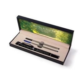 Deluxe Scripture Pens - Bless You & Keep You, Triangle Barrel Ballpoint Pen With Extra Blue & Black Ink, Inspirational Christian Pens with Gift Box, Gifts For Christian Men, Women & Pastor Gifts