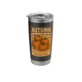 Fall Pumpkin and Spice Vintage Poster Style Autumn Humor Art Stainless Steel Insulated Tumbler