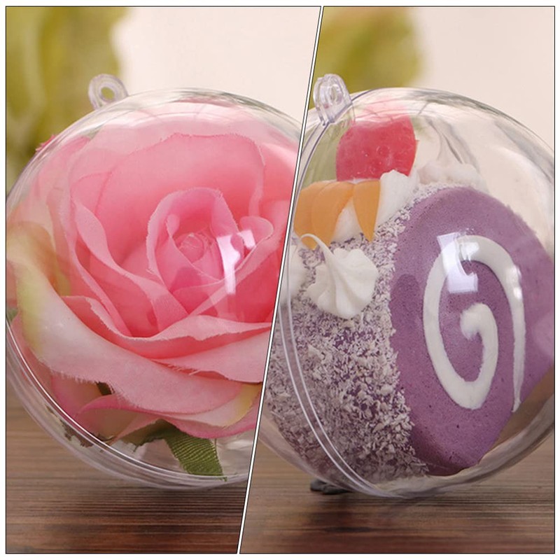 Christmas Empty Clear Balls Pendant: 15pcs Transparent Fillable Ball Xmas