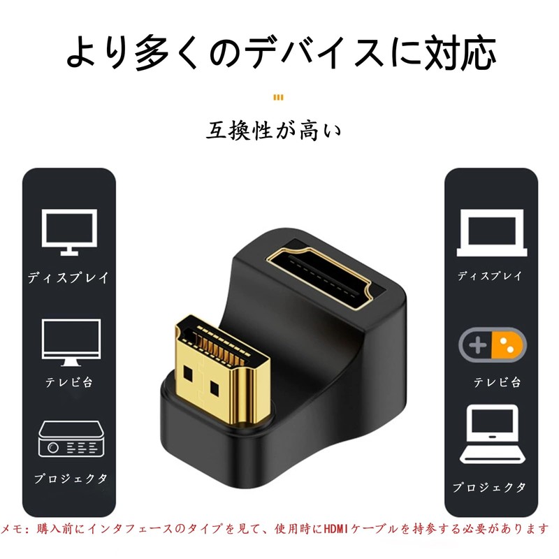 8K Degree Angled U Shape U Shape HDMI Male to