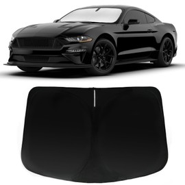 PAIMOHO Windshield Sun Shade for Ford Mustang 2015-2023 (Not for Mach-E), Car Front Window Sunshade with 240T Sun Visor Protector Blocks UV Rays Heat Sun Shield Accessories