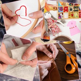 47 pcs Sewing Needles Set, lyfLux 5 Sizes Embroidery Needles, Knitting Needles, with 2 Pieces of Wooden Needle Sets, 20 Pieces of Needle Threader, Knitting and Crochet Supplies, for Hand Sewing DIY