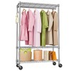 M MZG Heavy Duty Rolling Garment Rack 3 Tiers Adjustable