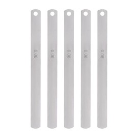 HARFINGTON 5pcs Mn Steel Feeler Gauge 0.06mm Thickness 150mm Length Metric Filler Thickness Gage Gap Measuring Tool Single Blade