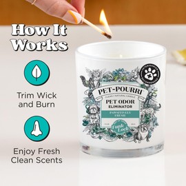 Poo-Pourri Pet-Pourri Pawsitively Fresh Pet Deodorizer Candle C Pet Safe Plant Based Ingredients & Wax C Vet Approved C Aromatherapy & Air Freshener for Pet Odor C Scented with Pineapple, Jasmine, & Pear