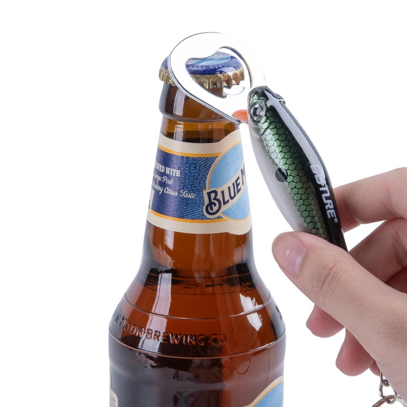 Goture Portable Lures Bottle Opener Black Stainless Steel Easy to