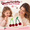 4PCS Cherry Hair Clips Pom Pom Cherry Bun Accessories