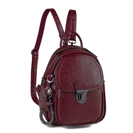 Kasgo Mini Backpack Women's Faux Leather Small Elegant Daypack for Girls Women College Daypack, burgundy, Daypack Backpacks