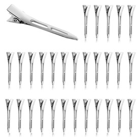 Giantree 30-Pack Metal Duckbill Clips, Styling Partition Curling Clips, 5.5cm Silver Hair Clip, Metal Crocodile Leather Curling Clip for Styling Partitions Suitable for Women Girls Salon Bow DIY