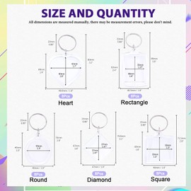 Swpeet 40Pcs Pendant Picture Frame Keyrings, Make Your Own Keyring Kit, Central Pendant for Kids To Assemble And Attach To Key Rings And Bags