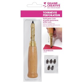 Punch screwdriver for leather and polymer clay