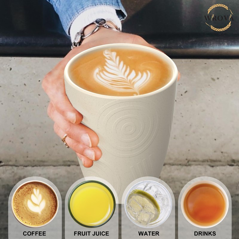 Wrova Wheat Straw Cups 8 PCS Good Alternative to Plastic