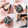 Tyqour 2 Pcs Sanitary Napkin Storage Bag, Daisy Embroidery Period