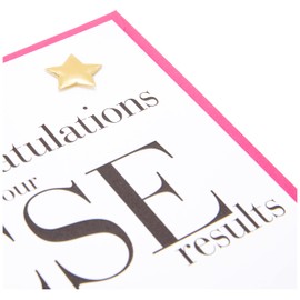 Claire Giles Hearts and Stars GCSE Congratulations Card - Pink