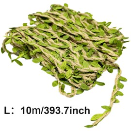 Green Leaves Jute Twine String 10m Wedding Party Favor Home Garden Decoration Jute Twine Leaf Rope