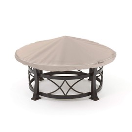 Covermates Round Firepit Top Cover - Premium Polyester, Weather Resistant, Drawcord Hem, Fire Pit Covers, Round TOP 54-60 Diameter, Clay