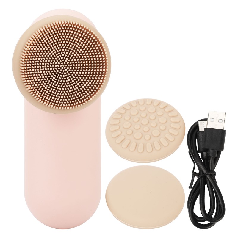 Face Massage Device Brush 3 Gear Adjustable Silicone Heads Heating