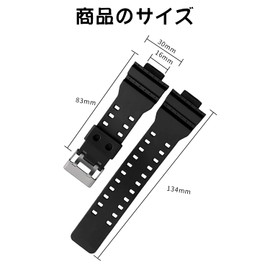 Coollooda GR GLS-8900 GA-110 Watch Strap, 0.6 inch (16 mm) Mounting Width, Compatible with G-Shock Strap, Waterproof Strap, Urethane Resin Material, Compatible with Casio G 110, 100 GD-100 GW (Black)