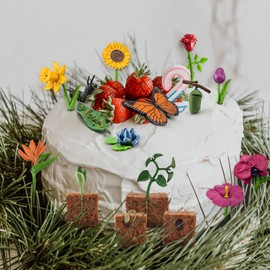 16PCS Butterfly Plant Growth Cycle Set Preschool Puzzle Gift Set Butterfly Pea Growth Cycle Flowers Desktop Decorations Party Decorations