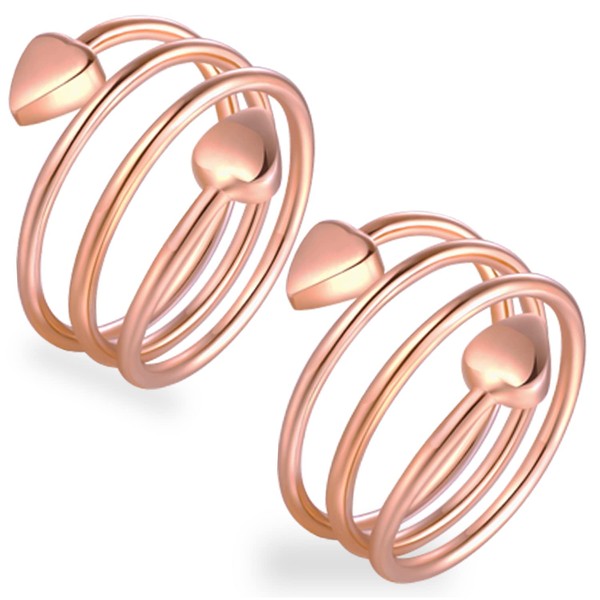 Feraco 2 Pcs Copper Magnetic Rings for Women,99.99% Pure Copper Thumb Magnetic Ring,Adjustable Fingers Ring with Gift Box,Valentine's Day Gifts for Women(Rose Gold)