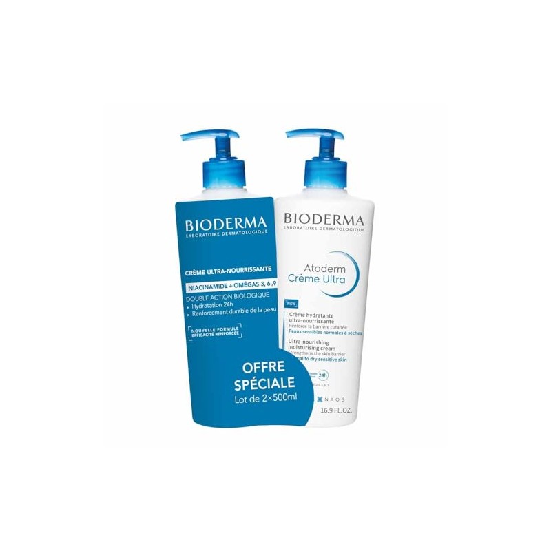 Bioderma Atoderm Ultra Nourishing Cream Unscented 2 x 500 ml