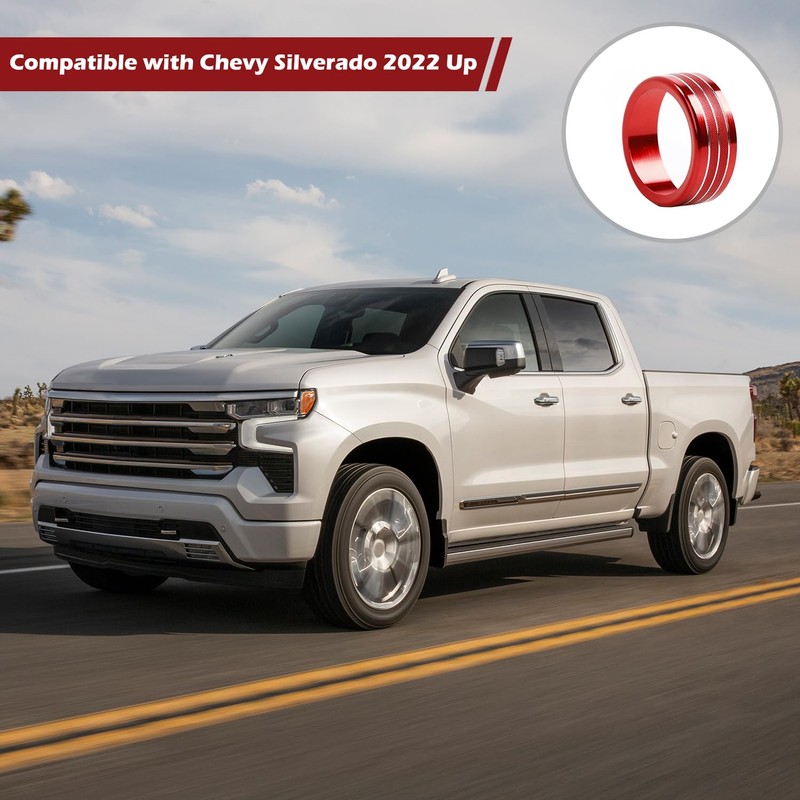RT-TCZ for Silverado Headlight AC Knob Trim Rings for Chevy