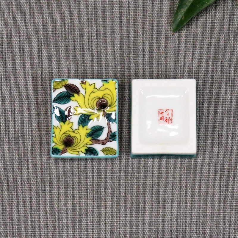 Chopsticks Rest Stylish Kutani Ware Pair Chopsticks Rest Set Peony