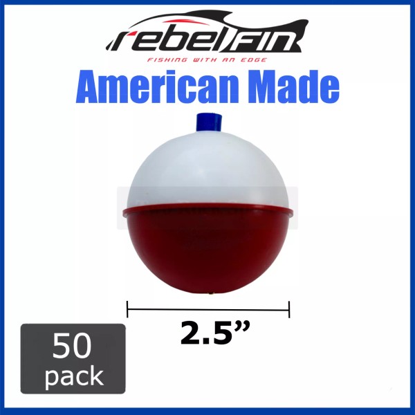 rebelFIN 2.5" inch ROUND - Red & White - Fishing
