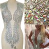 New Handmade Rhinestones Sequins Applique mesh Beaded Crystals Trim Patches