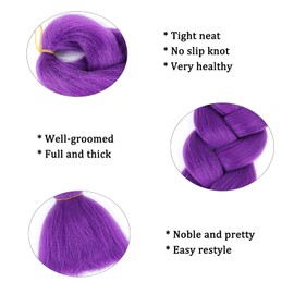 Herina Purple Braiding Hair For Braids One Pack Jumbo Fake Braid Hair Extensions For Dutch Braid Or Match Color Bubble Braids(1pc/pack)