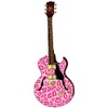 Leopard Print Electric Guitar Wall Sticker Decals Decor (Pink)