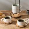 LUKA 6 Ounce Porcelain Stackable Espresso Cups with Saucers and