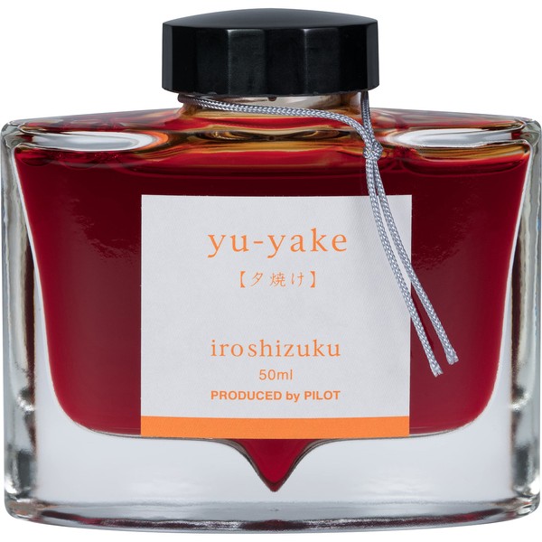 PILOT Iroshizuku Bottled Fountain Pen Ink, Yu-Yaki, Sunset Orange (Orange) 50ml Bottle (69210)