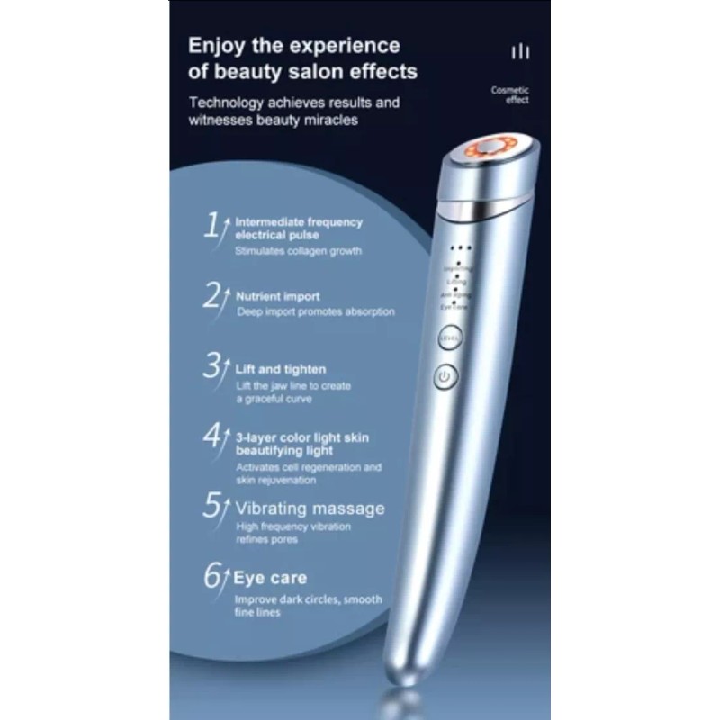 Mismon Radiofrecuencia Facial + Galvánica + Led Rejuvenece Arrugas