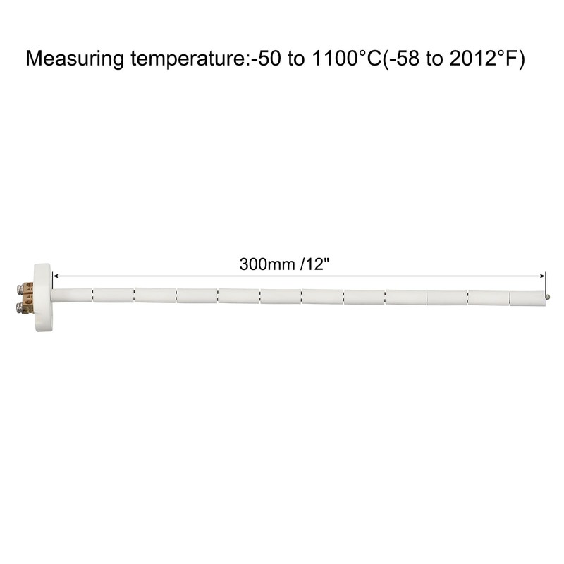 MECCANIXITY 12" K Type Ceramic Kiln Furnace Probe Thermocouple Sensor