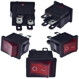 CESS Hull Shape Snap-in KCD1-104 4 Pin ON-Off Switch with Lamp (5 Pack)