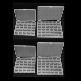 4pcs Clear Sew-Lutions Bobbin Box, Spool Holder Case Sewing Bobbin Organiser, 25/36 Grids Plastic Case Home Sewing Accessories