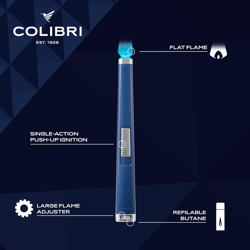 Colibri Aura 10mm Flat Flame Lighter - Elegant and Windproof