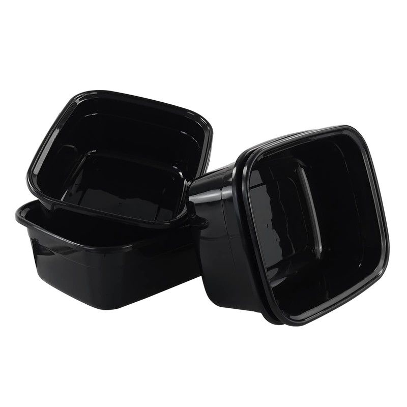Morcte 12 Quart Rectangle Plastic Wash Pan / Dishpan Basin,