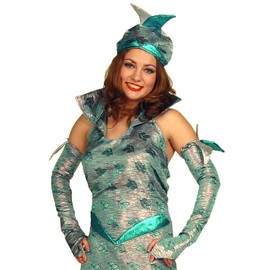 CarnivalsDevil Women's Mermaid Dress with Hat and Arm Warmers Mermaid Nymph, 38