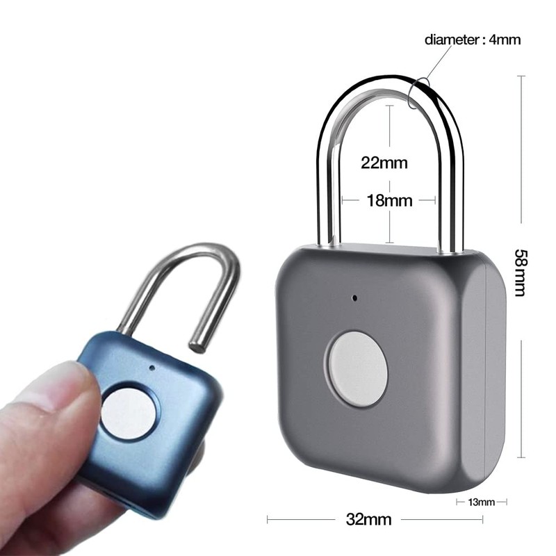 Fingerprint Padlock Mini Smart Padlock Keyless USB Charging Biometric High