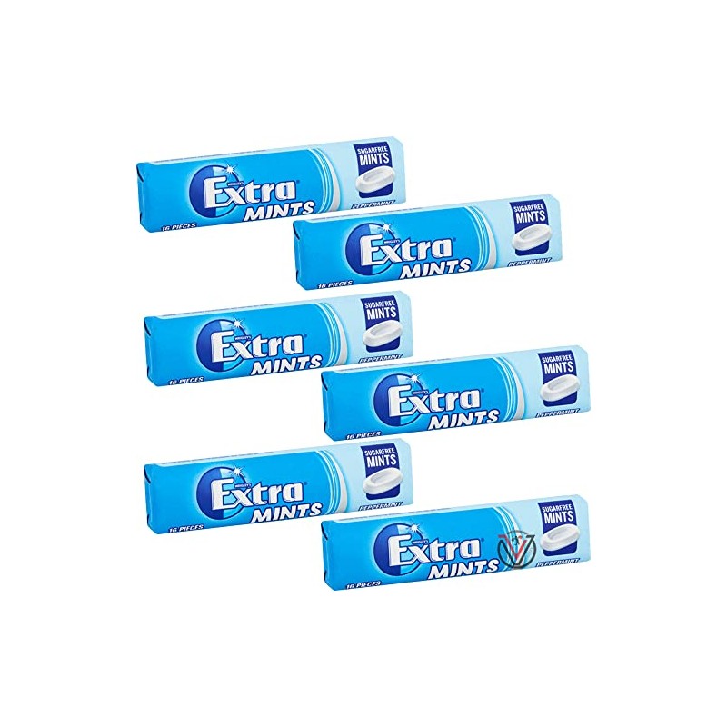 Extra Peppermint Sugarfree Mints 16 Pieces 6 x 28g