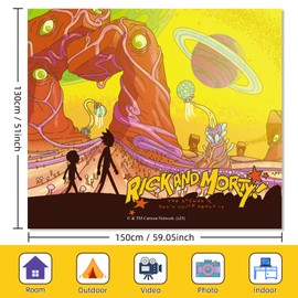 Science Anime Wall Tapestry for Bedroom, Space Tapestry for Adult, Cool Humour and Imagine Aesthetic, Hippie Room Decor Hanging Art for Girl Boys, Photo backdrop Picnic Mat (Yellow)