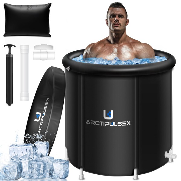 Ice Bath Tub for Athletes, 105 Gallons(400L) Portable Ice Baths Pod with Lid, Arctic Pod Cold Therapy Tub for Recovery, Anti-Leak Ice Cabin for Adults, 34'' x 30''