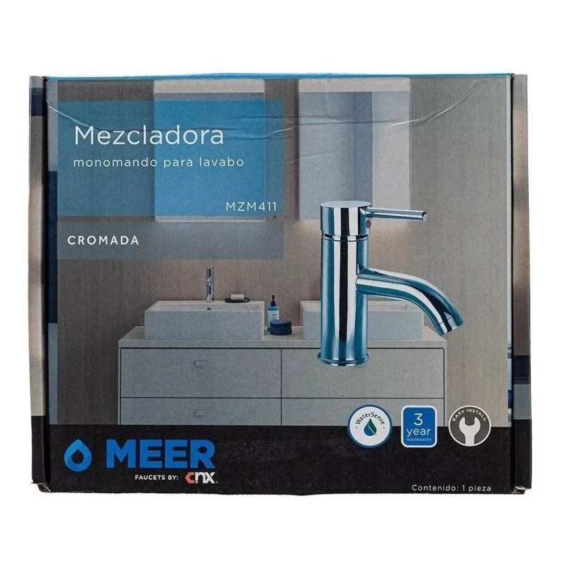CNX Llave Mezcladora Monomando Para Lavabo (cromada) Meer