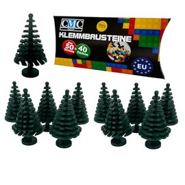 10 x Tanne Groß 4x4x6 Noppen Pflanze Baum Tannenbaumm Klemmbausteine vers. Farben zur Auswahl Wald Bausteine Noppensteine Nadelbaum (484 - Mossgrün)