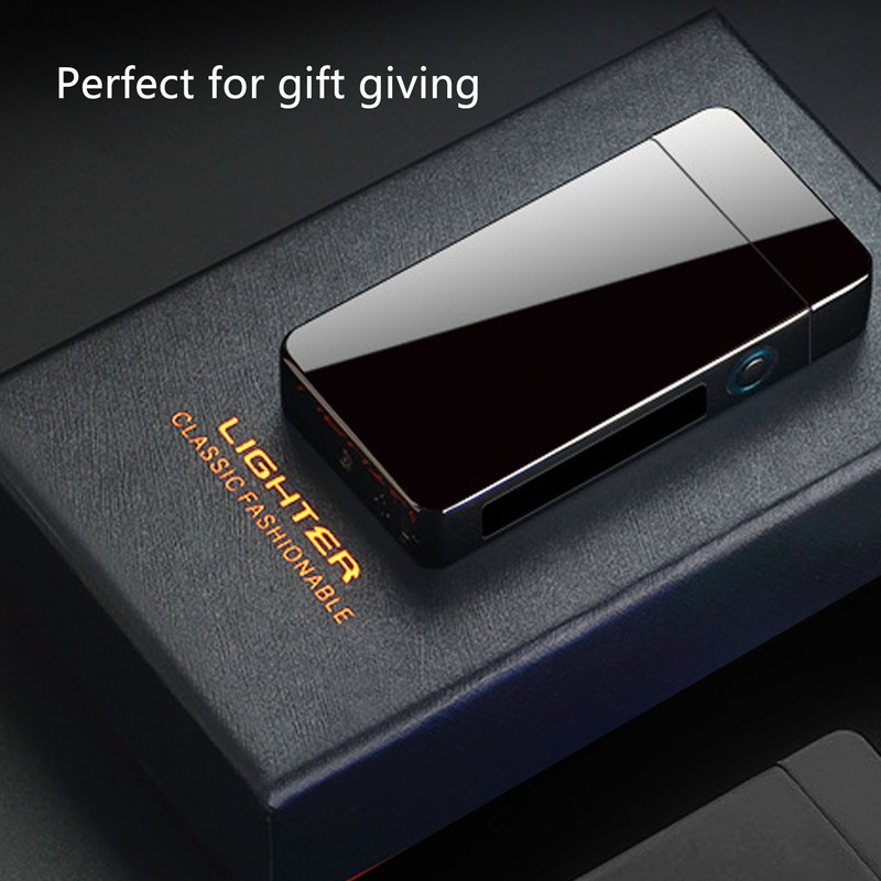 Electric Dual Arc Lighter Rechargeable Windproof Flameless 220mAh Aluminium Alloy