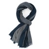 DAMILY Men's Scarf Warm Winter Scarves Striped Scarf Linen, Navy/White