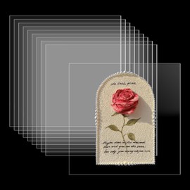 PWGHWG Pack of 10 Acrylic Glass Panels 20 x 20 cm Acrylic Plate Transparent Thickness 1 mm Plexiglass Panels Suitable for Photo Frame Painting Pallets Signs and DIY Crafts