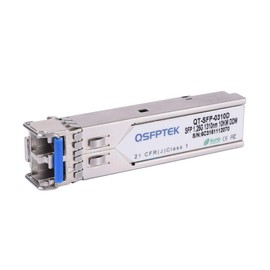 QSFPTEK 4 Pack 1000BASE-LX/LH Gigabit SFP Module, 1.25G SFP 1310nm 10km DDM LC Port Single-Mode Mini-GBIC Transceiver for Cisco GLC-LH-SMD/GLC-LX-SM-RGD, Ubiquiti UF-SM-1G, Netgear, Mikrotik, Zyxel